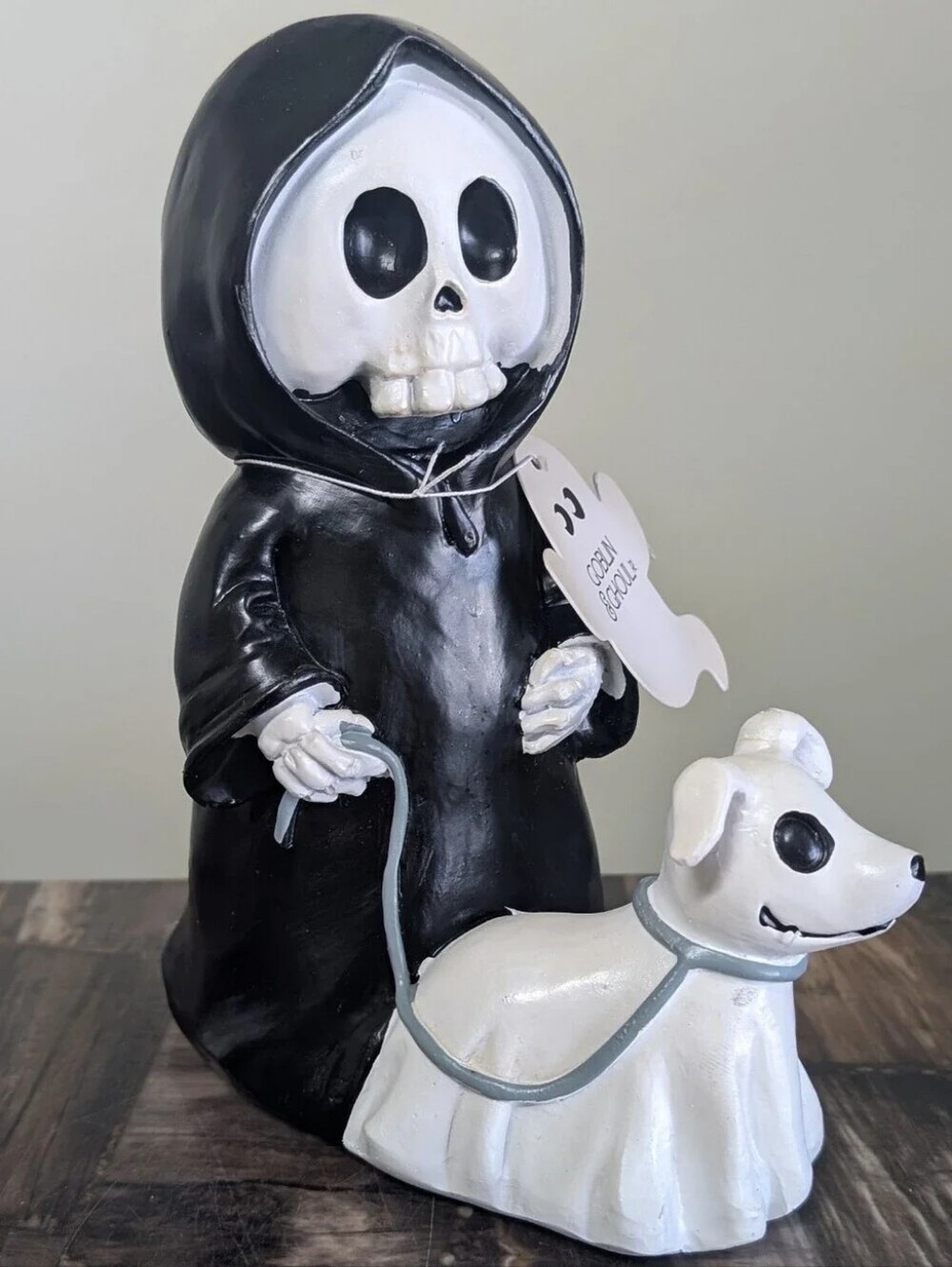 Goblin & Ghoul Grim Reaper Walking Dog Figurine 💀 Halloween Decor